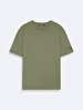 Short Sleeve Crew Neck Basic Loose Green T-shirt