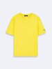 Short Sleeve Crew Neck Basic Loose Yellow T-shirt
