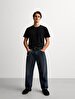 Short Sleeve Crew Neck Basic Black T-shirt