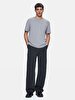Short Sleeve Crew Neck Basic Grey T-shirt