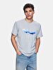 Crew Neck Short Sleeve Sign With Print Regular Grey T-shirt