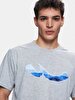 Crew Neck Short Sleeve Sign With Print Regular Grey T-shirt
