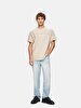With Print Regular Short Sleeve Beige T-shirt