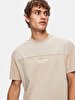 With Print Regular Short Sleeve Beige T-shirt