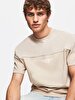 With Print Regular Short Sleeve Beige T-shirt