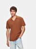 Regular Short Sleeve Polo Basic Brown T-shirt