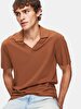 Regular Short Sleeve Polo Basic Brown T-shirt