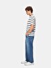 Striped Print Short Sleeve Green T-shirt