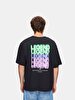 Short Sleeve Crew Neck Print With Print Loose Black T-shirt