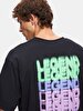 Short Sleeve Crew Neck Print With Print Loose Black T-shirt