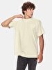 Regular Back With Print Short Sleeve Beige T-shirt