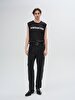 Regular With Print Short Sleeve Black T-shirt