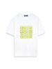 Basic Print With Print Crew Neck Loose White T-shirt