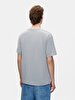 Basic Print With Print Crew Neck Loose Grey T-shirt