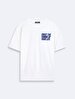 Basic Surface With Print Comfortable Cut Loose White T-shirt