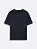 Short Sleeve Crew Neck Print With Print Regular Navy T-shirt