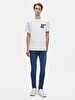 Short Sleeve Crew Neck Print With Print Regular White T-shirt