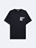 Short Sleeve Crew Neck Print With Print Regular Navy T-shirt