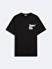 Short Sleeve Crew Neck Print With Print Regular Black T-shirt