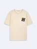 Short Sleeve Crew Neck With Print Regular Beige T-shirt