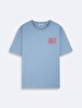 Crew Neck Short Sleeve Surface With Print Regular Blue T-shirt