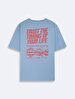 Crew Neck Short Sleeve Surface With Print Regular Blue T-shirt