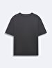 Basic Surface With Print Comfortable Cut Loose Antracite T-shirt