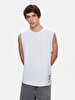 Basic Sleeveless Mini With Print White T-shirt