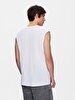 Basic Sleeveless Mini With Print White T-shirt