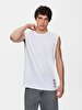 Basic Sleeveless Mini With Print White T-shirt
