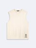 Basic Sleeveless Mini With Print Beige T-shirt