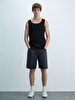 Regular Spaghetti Strap Black T-shirt