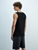 Regular Spaghetti Strap Black T-shirt