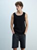 Regular Spaghetti Strap Black T-shirt