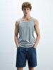 Regular Spaghetti Strap Grey T-shirt