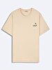Short Sleeve Crew Neck Sign With Print Regular Beige T-shirt