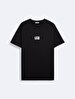 Short Sleeve Crew Neck Print Regular Black T-shirt