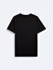 Short Sleeve Crew Neck Print Regular Black T-shirt