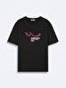 Sign With Print Knitting Anthracite T-shirt