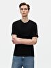 Basic Print With Print Crew Neck Regular Black T-shirt