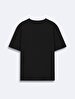Basic Print With Print Straight Cut Regular Black T-shirt