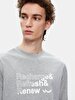 Basic Print With Print Straight Cut Regular Grey T-shirt