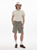 Basic Crew Neck Short Sleeve Regular Beige T-shirt