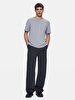 Basic Crew Neck Short Sleeve Regular Grey T-shirt