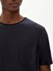 Basic Crew Neck Short Sleeve Regular Navy T-shirt