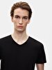 V-neck Basic Short Arm Slim Black T-shirt