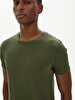 Crew Neck Basic Short Arm Slim Green T-shirt