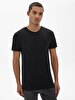 Crew Neck Basic Short Arm Slim Black T-shirt