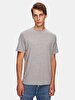 Crew Neck Basic Short Arm Slim Grey T-shirt