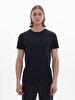 Crew Neck Basic Short Arm Slim Navy T-shirt
